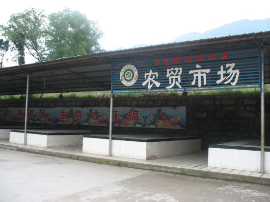 宣汉县普光镇搬迁户安置点的农贸市场