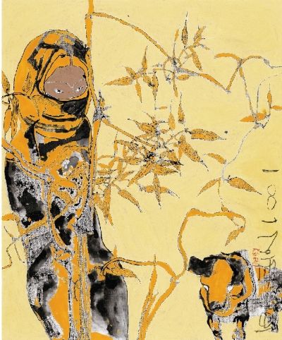  天黃沉魚（油畫）  69×61厘米  2001年 石 虎