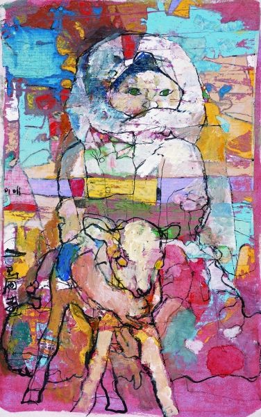 薩娃圖（重彩）  90×68厘米  2010年 石 虎