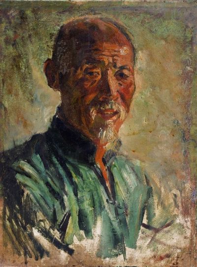 祖父肖像(油画) 40×30厘米 1954年 张华清
