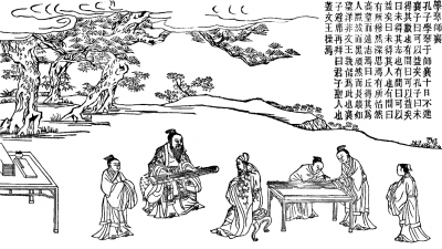 《孔子圣迹图》之学琴师襄