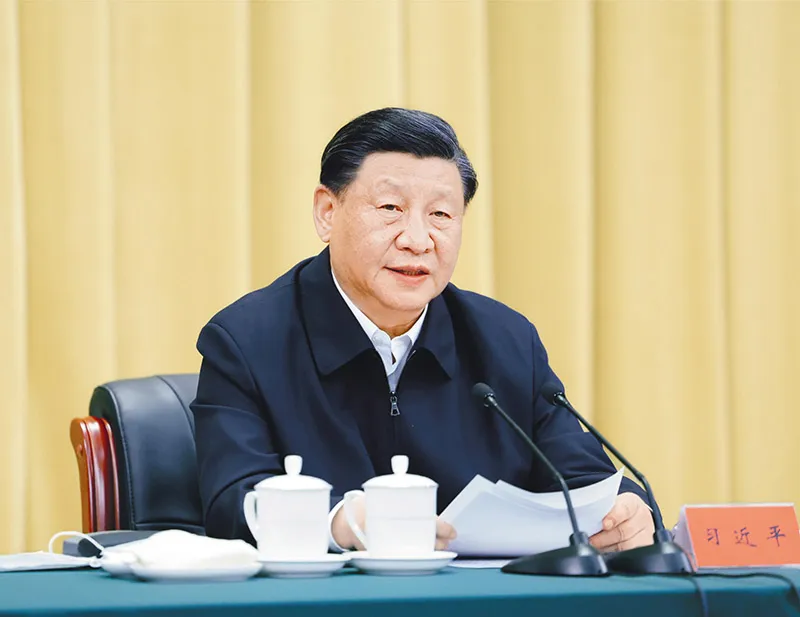 2023年6月2日，中共中央总书记、国家主席、中央军委主席习近平在北京出席文化传承发展座谈会并发表重要讲话。 新华社记者 鞠鹏/摄
