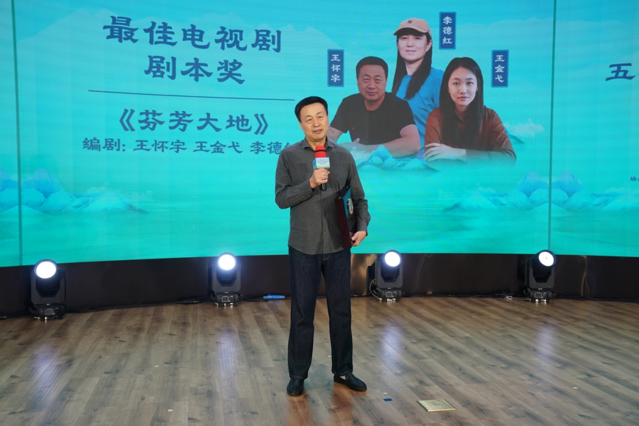 最佳电视剧剧本获奖者代表王怀宇发表获奖感言