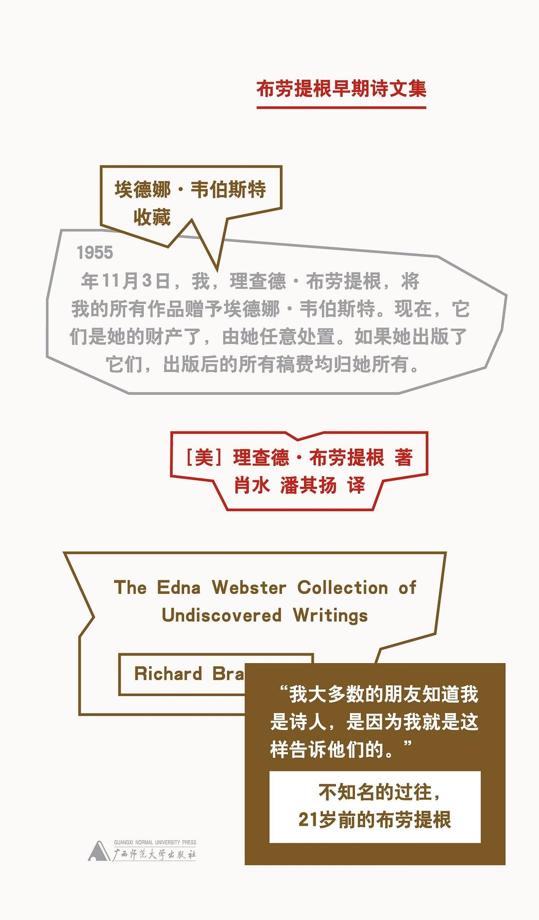 《布劳提根早期诗文集》,【美】理查德·布劳提根著,肖水、潘其扬译,广西师范大学出版社,2025年11月